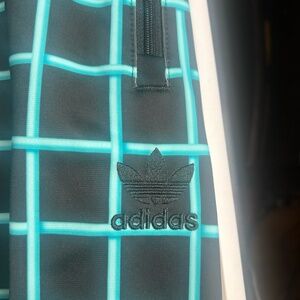 Adidas Track Pants Mens Size S Black Teal JS Rally TP Zippered Cyberpunk